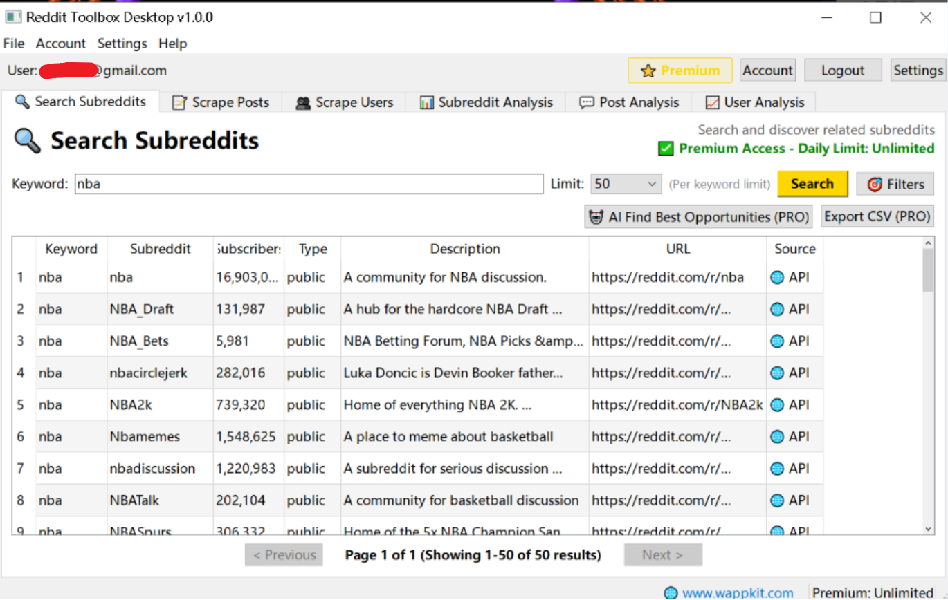 Reddit Toolbox Dashboard